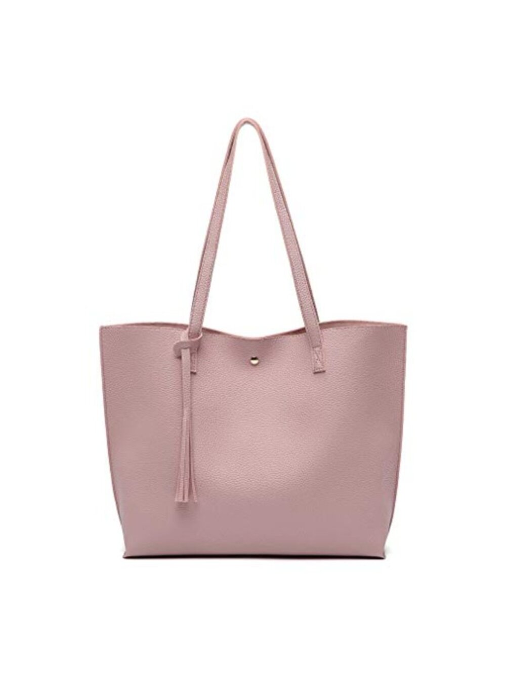 Faux Leather Tote Shoulder Bag Big Capacity Tassel Handbag